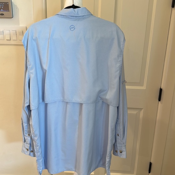 Magellan Outdoors - Blue Gingham Long Sleeve Button Down Shirt - Size: XL - Picture 3 of 6